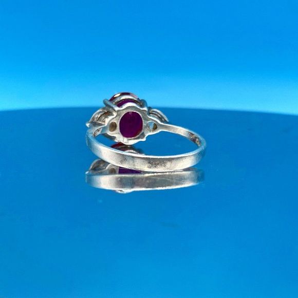 Lab Grown Ruby Sterling Silver Ring - Picture 13 of 15